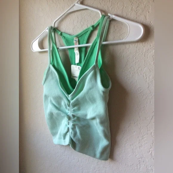 Free People Double The Fun Cami in White/Spearmint Combo ~ New ~ Size XS/S - Picture 7 of 10